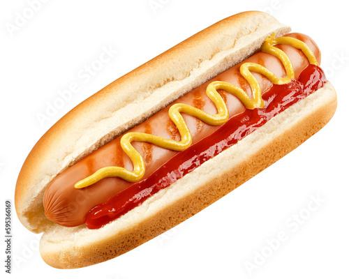 HOT DOG isolated on white background, full depth of field