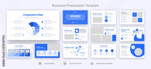 Creative business powerpoint presentation slides template design set