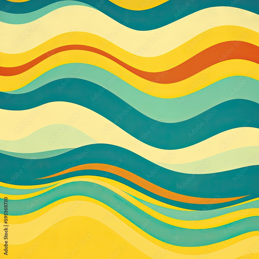 Retro Groovy Burst. Summer and Carnival Backdrop with Vibrant Strokes. Generative AI Retro Groovy Burst. Summer and Carnival Backdrop with Vibrant Strokes. Generative AI