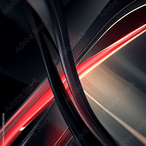 abstract background of red and black waves, Generative AI