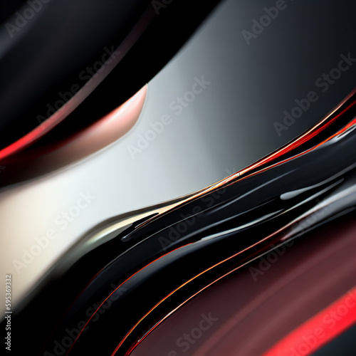 abstract background of red and black waves, Generative AI