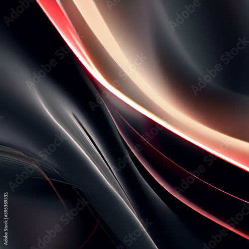abstract background of red and black waves, Generative AI