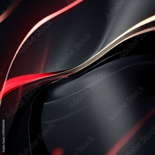 abstract background of red and black waves, Generative AI