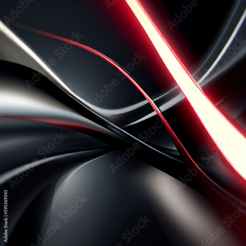 abstract background of red and black waves, Generative AI