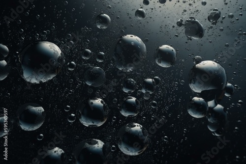 Water with clustered bubbles. Generative AI