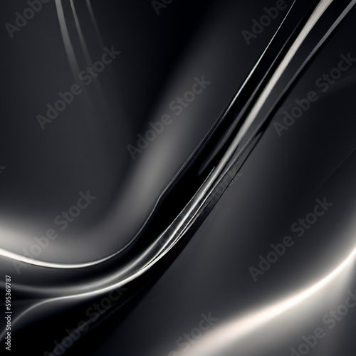 abstract background of black and white waves, Generative AI