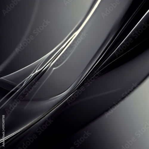abstract background of black and white waves, Generative AI
