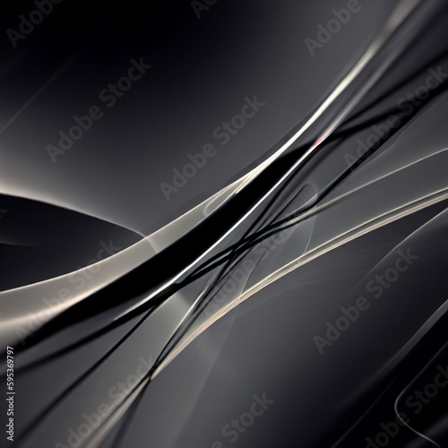 abstract background of black and white waves, Generative AI