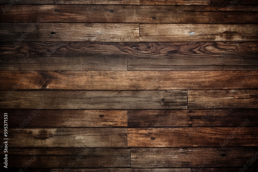 Naklejka premium Old grunge dark textured wooden background generative ai