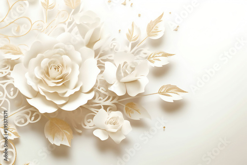 Hochzeitskarte, Rose, weiß
