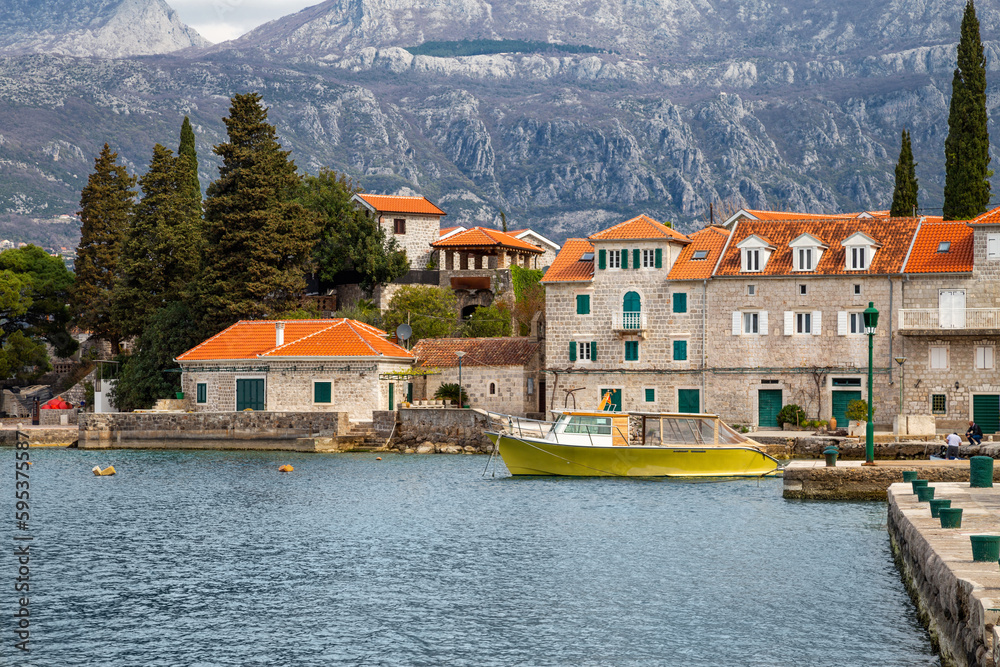 Rose, Montenegro, fishing village in the Kotor bay