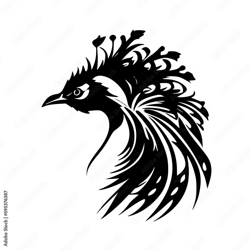 Peacock | Black and White Vector illustration Peacock | Black and White Vector illustration