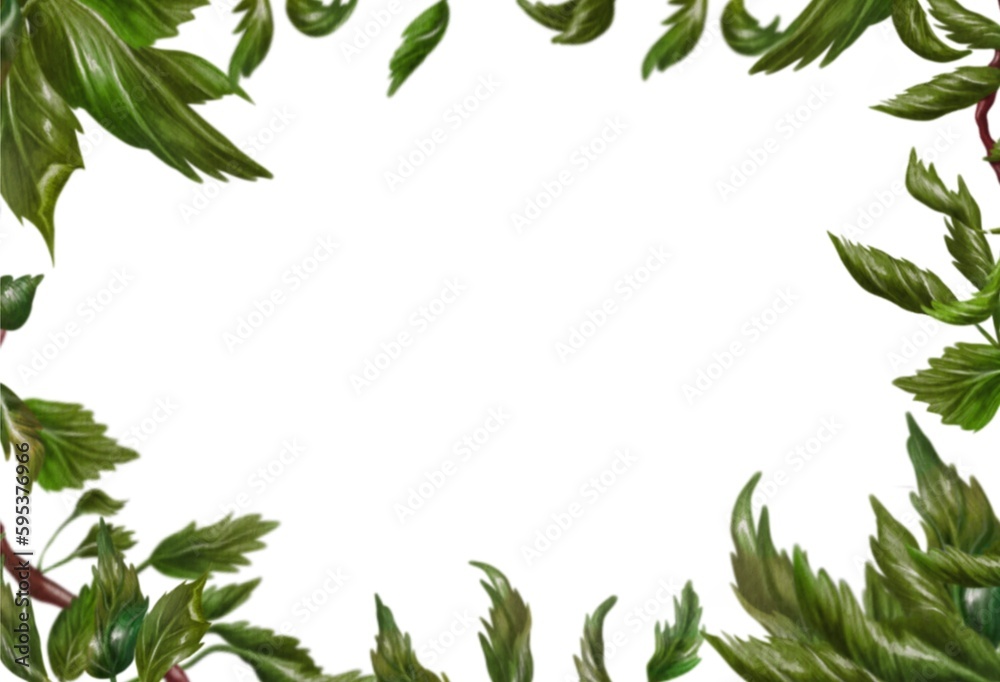 Fototapeta premium Apple tree leafs frame decor