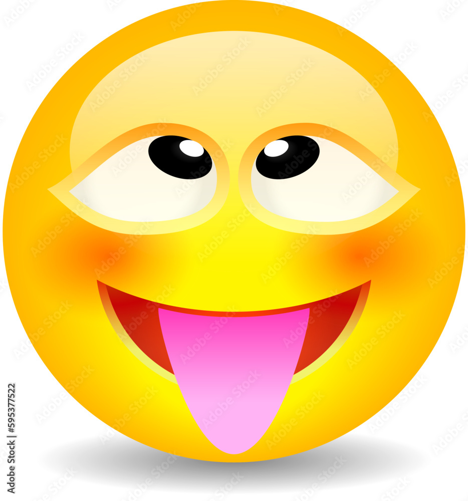 Funny emoji with silly face
