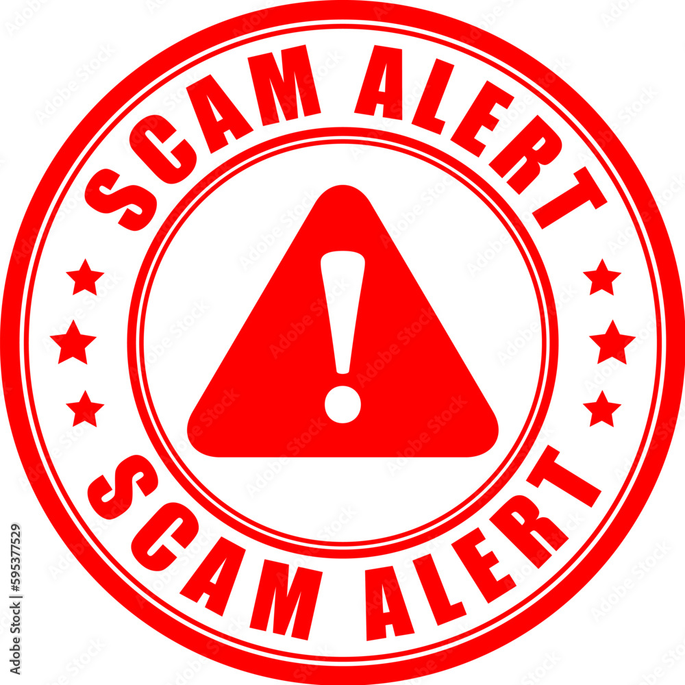 Scam alert vector sign