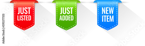 Obraz na płótnie Just added new item vector ribbons, web design elements w salonie