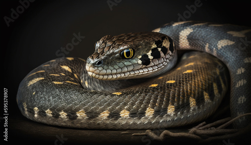 Realistic twisting Southeastern crowned snake AI Generated
