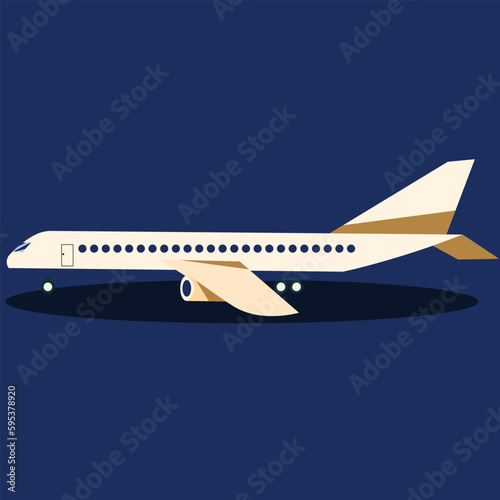 Fly High with Modern Airplane Vector Illustration - Trendy Flat Style Design for International Aeroplane Travel in Skies - Available on Adobe Stock