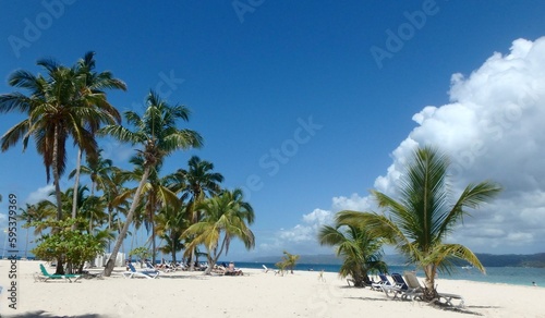 Caribbean Island of Cayo Levantado in Samana Bay  Dominican Republic 