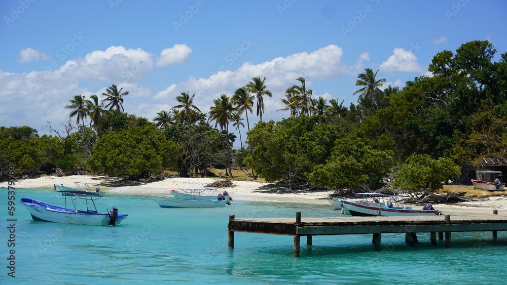 Caribbean Island of Cayo Levantado in Samana Bay, Dominican Republic