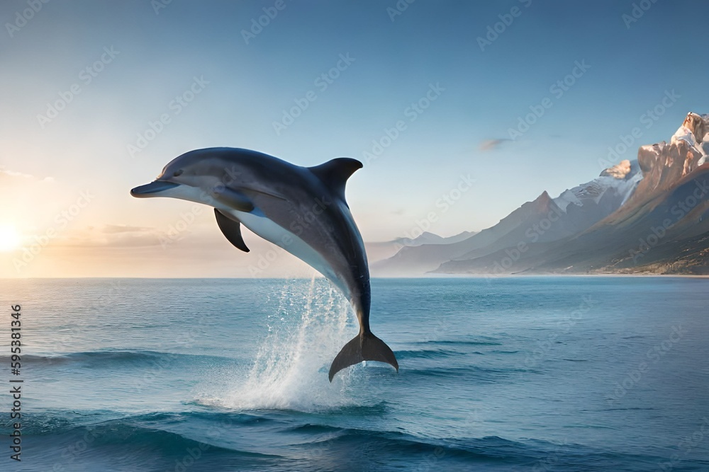Fototapeta premium dolphin jumping out of water