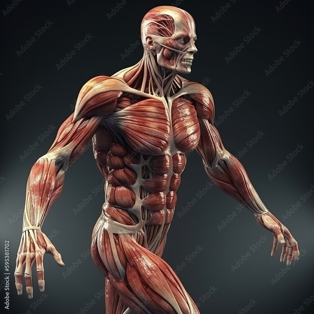 muscle anatomy man. generative ai Stock Illustration | Adobe Stock