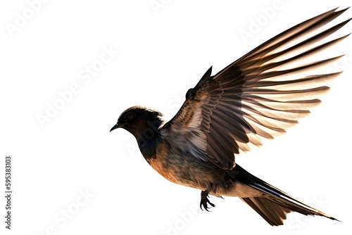 bird in flight with its wings fully extended. Generative AI © 2rogan