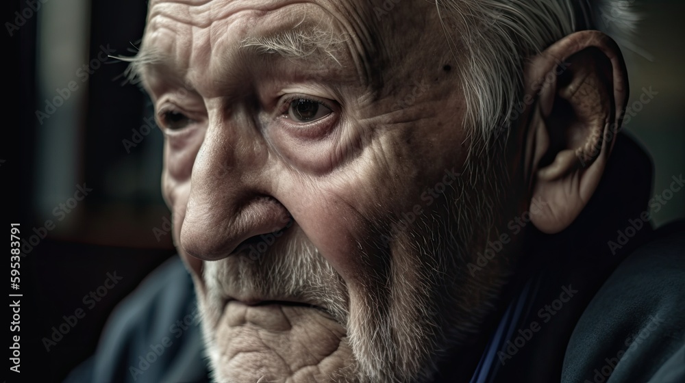 Portrait of an elderly man with Alzheimer, Ai Generative. Portrait of an elderly man with Alzheimer, Ai Generative.