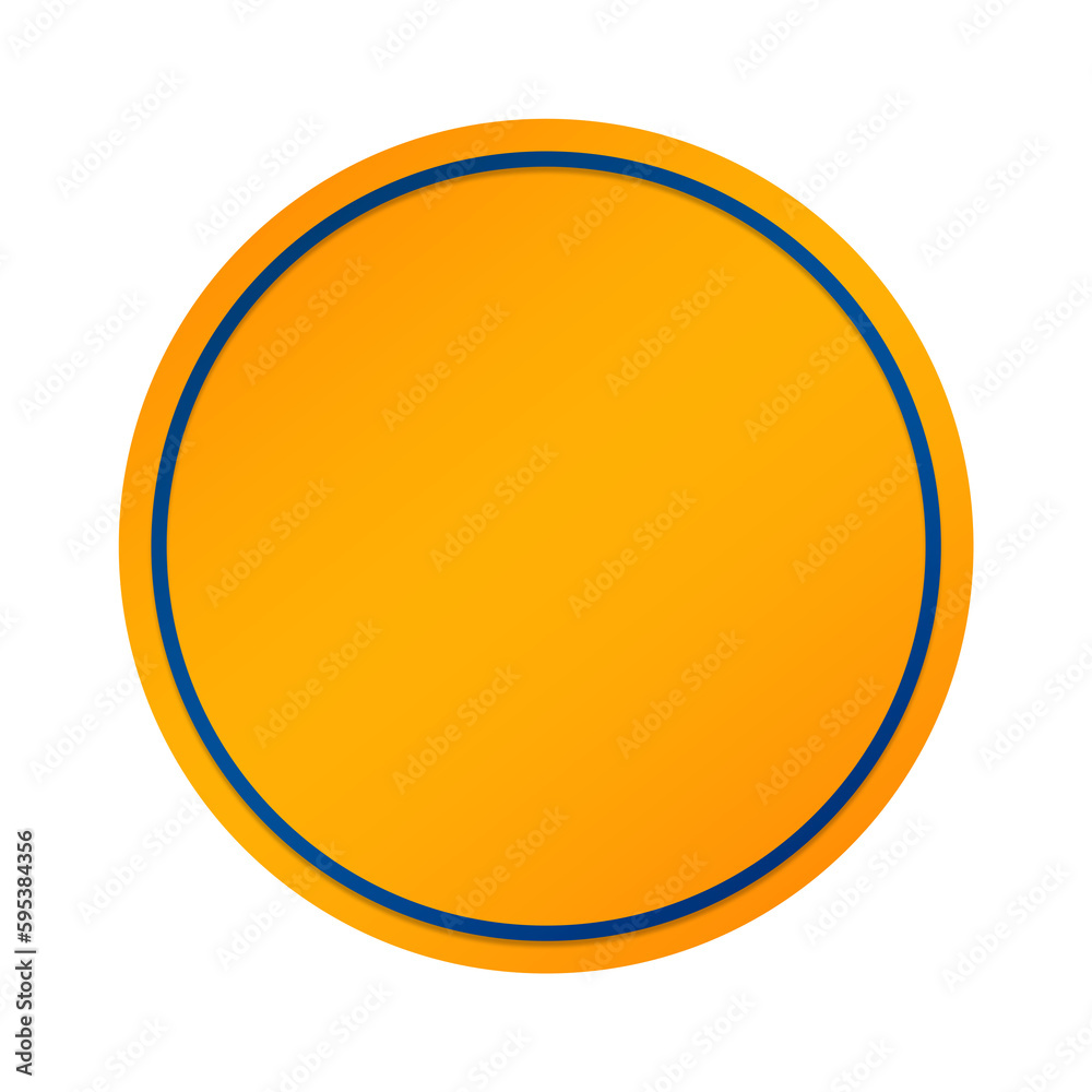 orange banner blue circle frame and dot