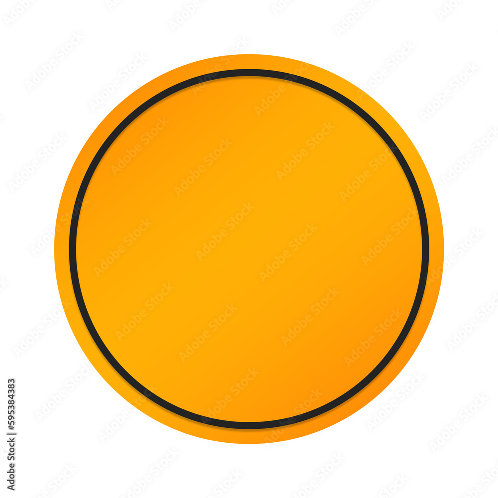 orange banner black circle frame and dot