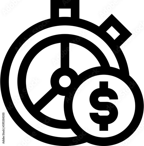 Transparent Time Is Money icon. Time Is Money isolated on transparent background.