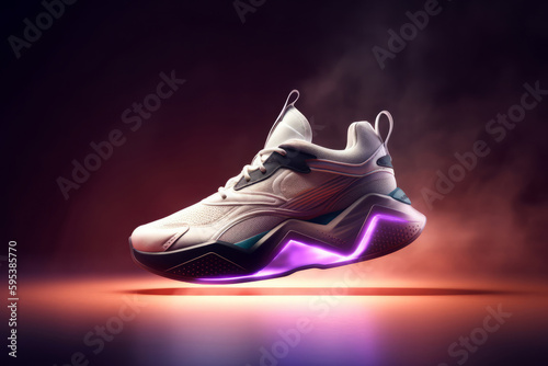 Sport shoes background. Illustration AI Generative.