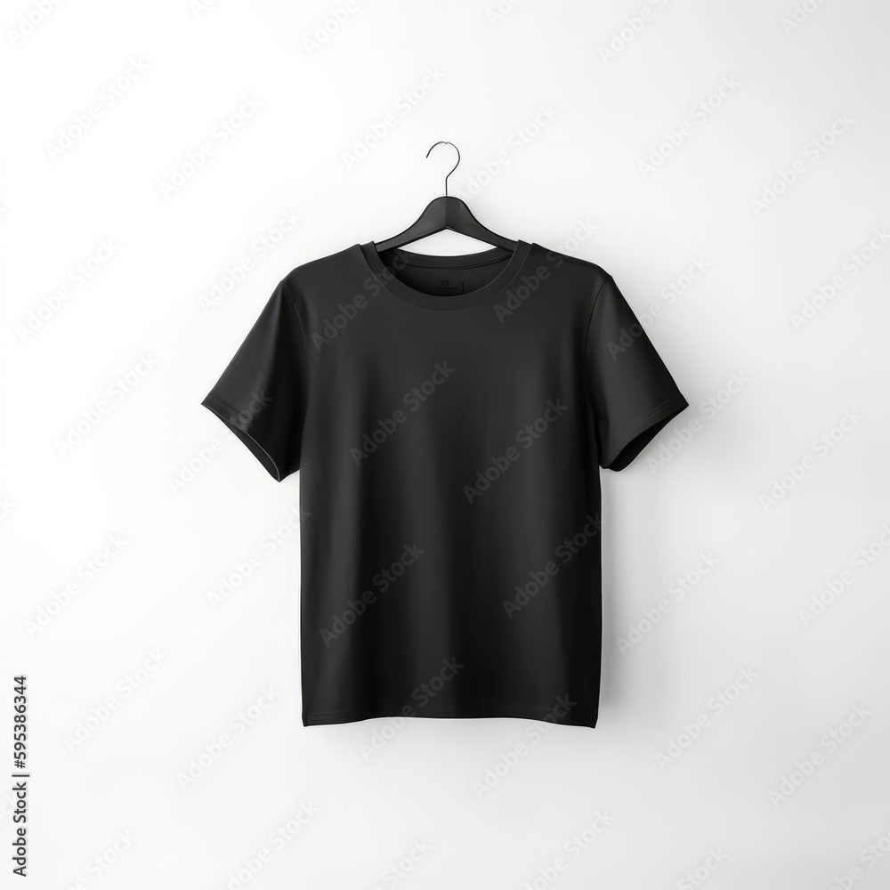 Black T-Shirt mockup. Illustration AI Generative. Black T-Shirt mockup. Illustration AI Generative.
