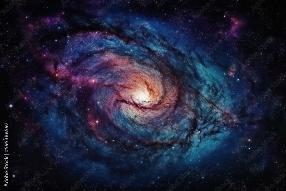 Hyperreal illustration of a colorful galaxy generative AI
