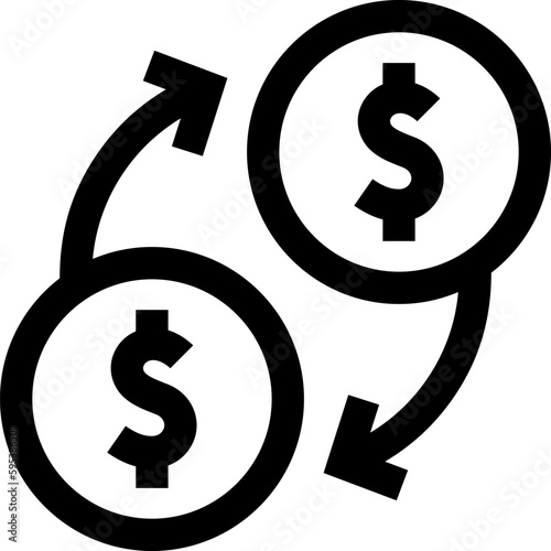 Transparent Money icon. Money isolated on transparent background.
