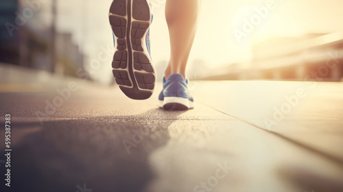 Running foots. Illustration AI Generative.