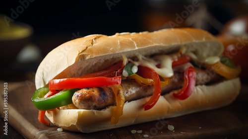 A classic sandwich found in Italian-American cuisine, sausage and peppers are grilled together