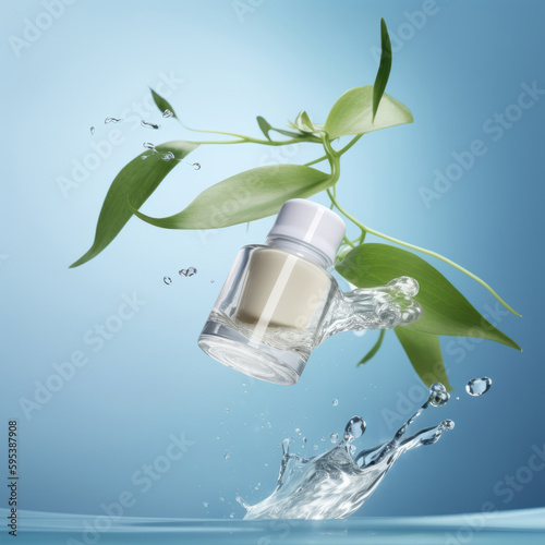 Cosmetic skincare bottle. Illustration AI Generative