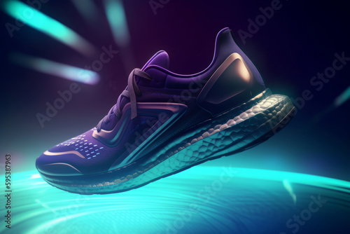 Sport shoes background. Illustration AI Generative.