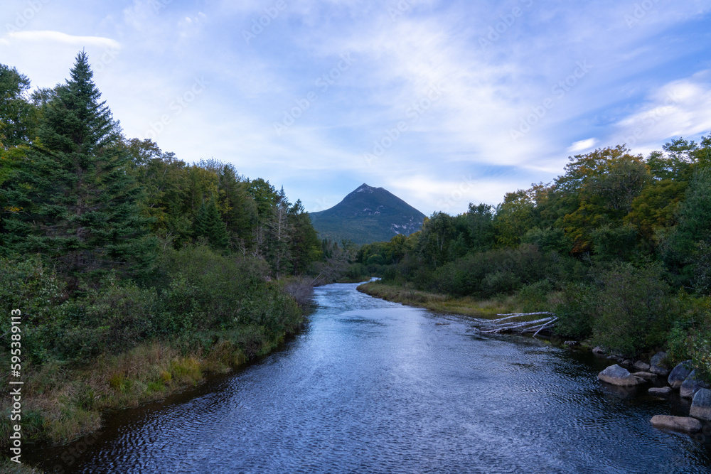 Mountain by river