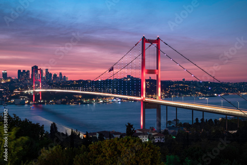 Bosporus Bridge  15th July Martyrs Bridge .  15 Temmuz Sehitler Koprusu . Istanbul   Turkey.