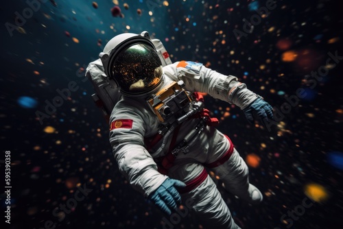 Astronaut in space. Generative AI.