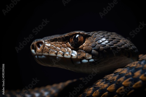 Close up of a snake. Generative AI.