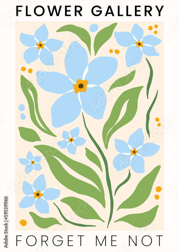 poster flower wildflower clipart wall art garden boho home modern style watercolour drawn hand