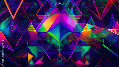abstract colorful background, caleidoscope look, neon, generative AI