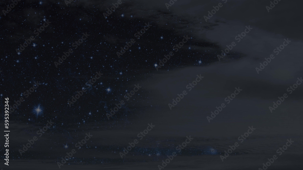 night sky with stars and moon