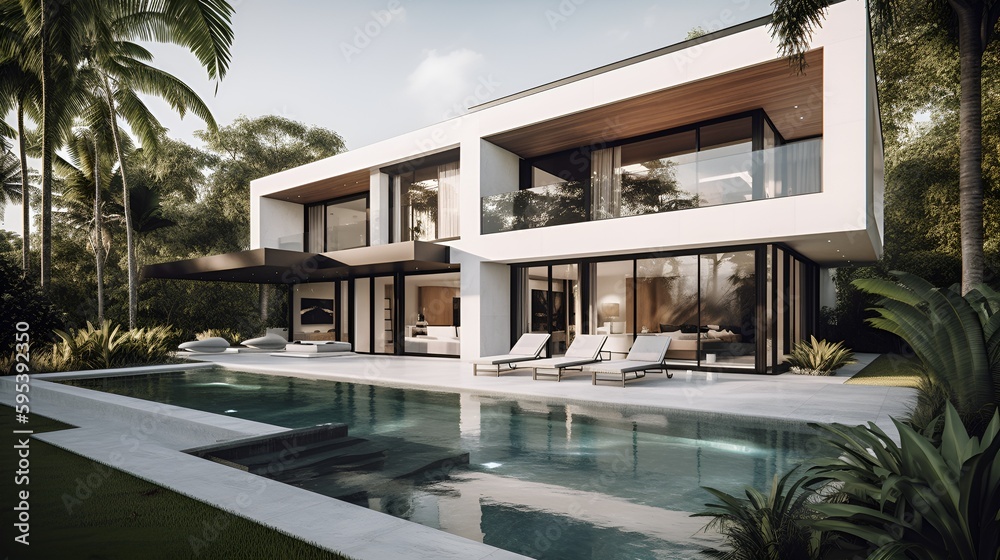 Luxurious Villa, Buetiful House, AI Generated Picture