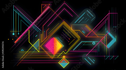 Wallpaper Mural abstract colorful background, caleidoscope look, neon, generative AI Torontodigital.ca