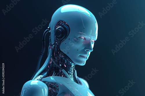 Robot, Android, Cyborg, Artificial Human, Artificial Intelligence, Half Man Half Machine, Semi Human, Artificial Human, Roboter, Colorful Background. Generative AI