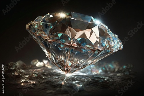 a beautiful big sparkling diamond created with Generative AI technology
